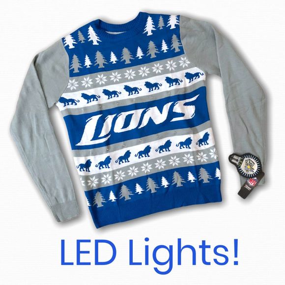 Nfl Sweaters Detroit Lions Light Up Led Ugly Sweater Poshmark Nfl Sweaters Detroit Lions Light Up Led Ugly Sweater Poshmark